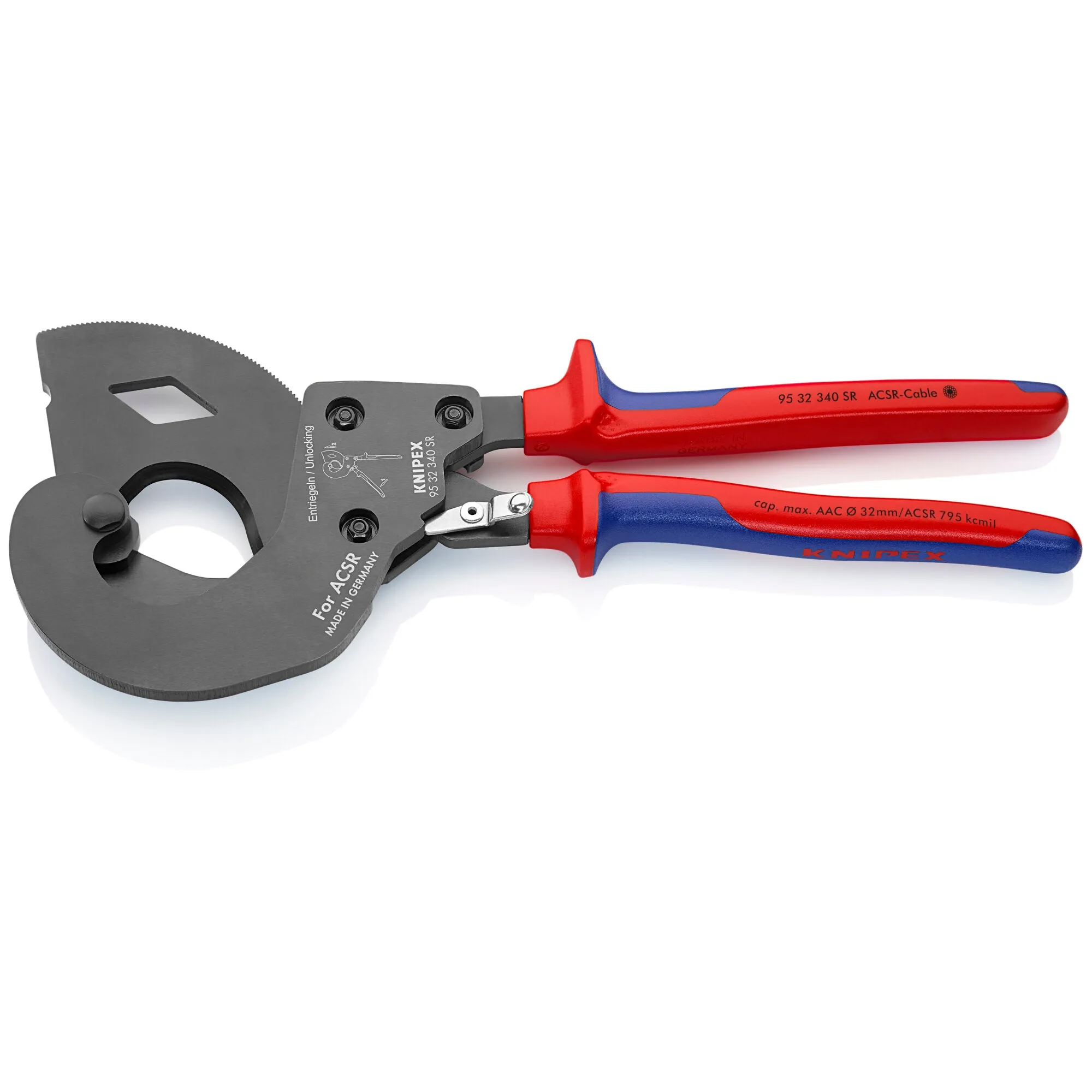 Knipex 95 32 340 SR US 13 1/2" Ratcheting ACSR Cable Cutter