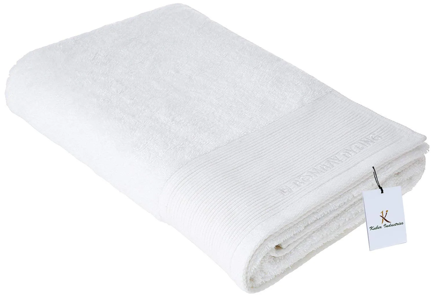 Kuber Industries 350 GSM Cotton Bath Towel|Super Absorbent & Antibacterial|Lightweight & Odour Free|Size 135 x 67 CM (White)