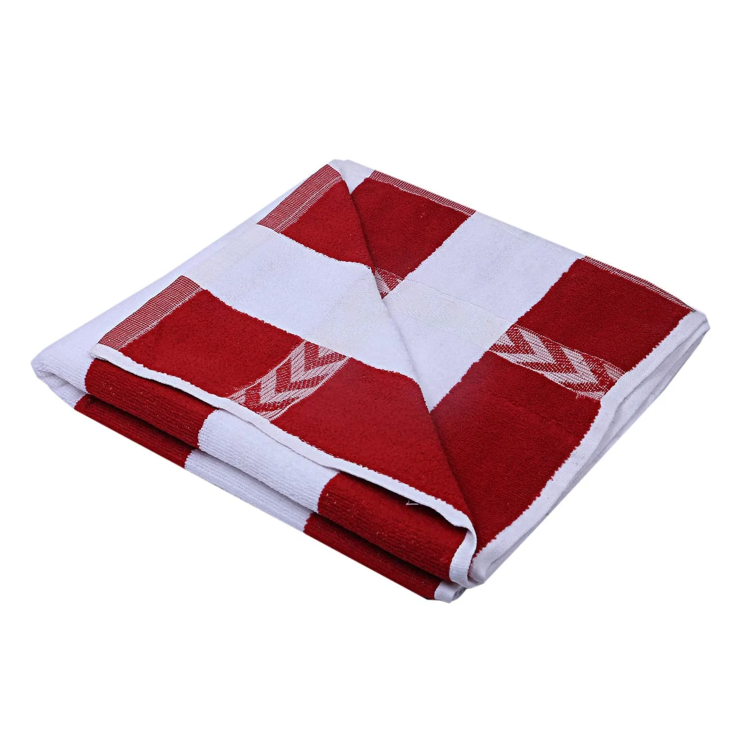 Kuber Industries Cotton 4 Pieces Bath Towel 27" x54 (Red and White), CTKTC13629