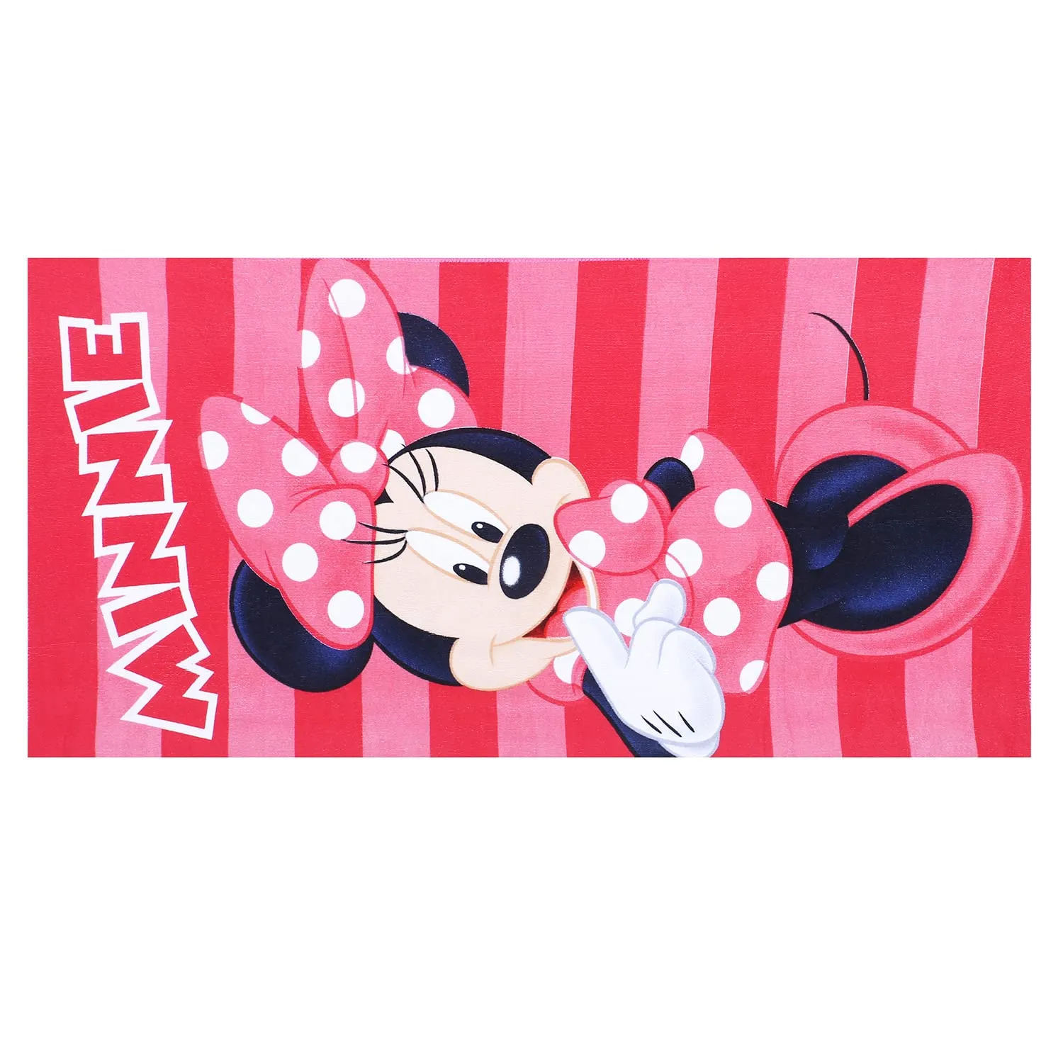 Kuber Industries Disney Minnie Kids Bath Towel|Soft Cotton Towel for Kids|Sides Stitched Baby Towel|400 GSM Toddler Bath Towel|24x48 Inch (Pink)