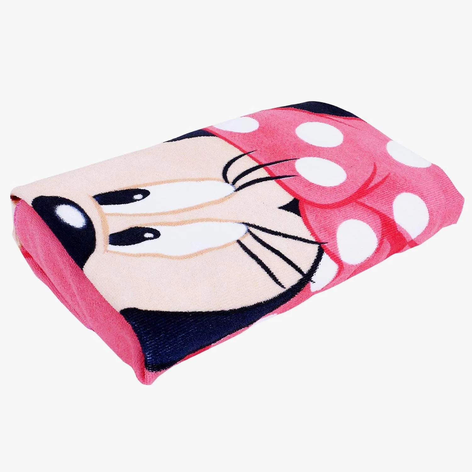 Kuber Industries Disney Minnie Kids Bath Towel|Soft Cotton Towel for Kids|Sides Stitched Baby Towel|400 GSM Toddler Bath Towel|24x48 Inch (Pink)