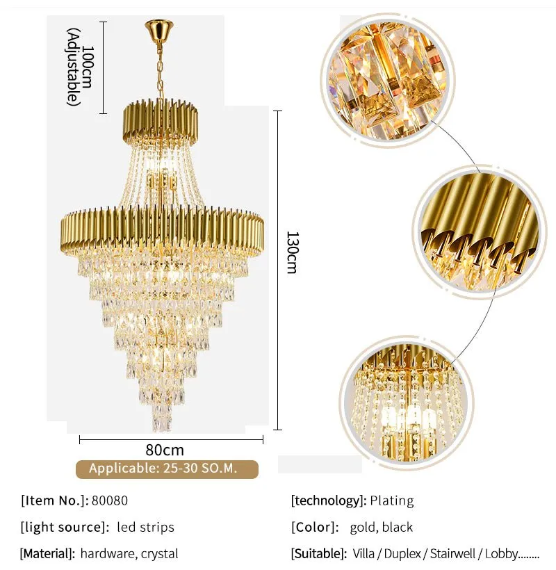 Large Luxury Crystal Chandelier – Living Rooms, Dining Rooms, Staircases, Foyers, and Hallways