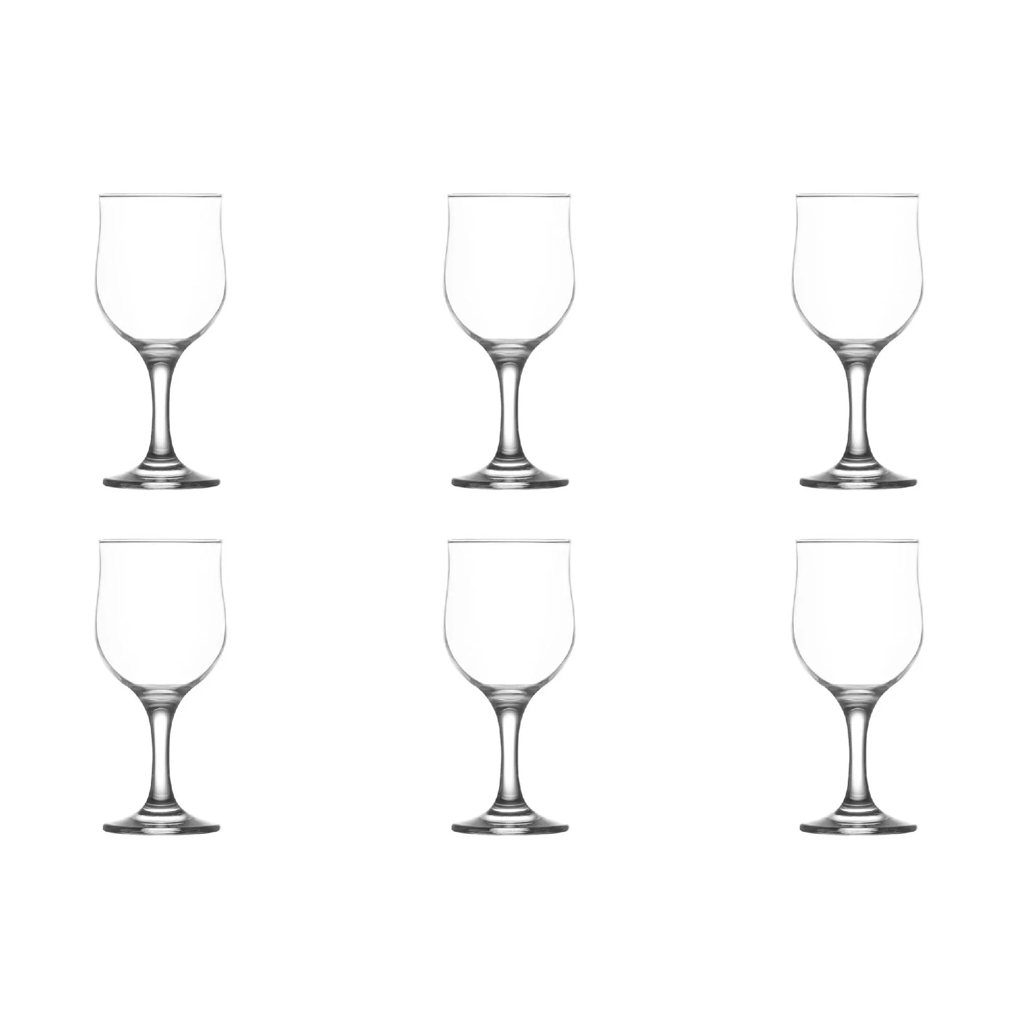 Lav Nevakar Wine Glass Set, 6 Pcs, 10.75 Oz (320 cc)