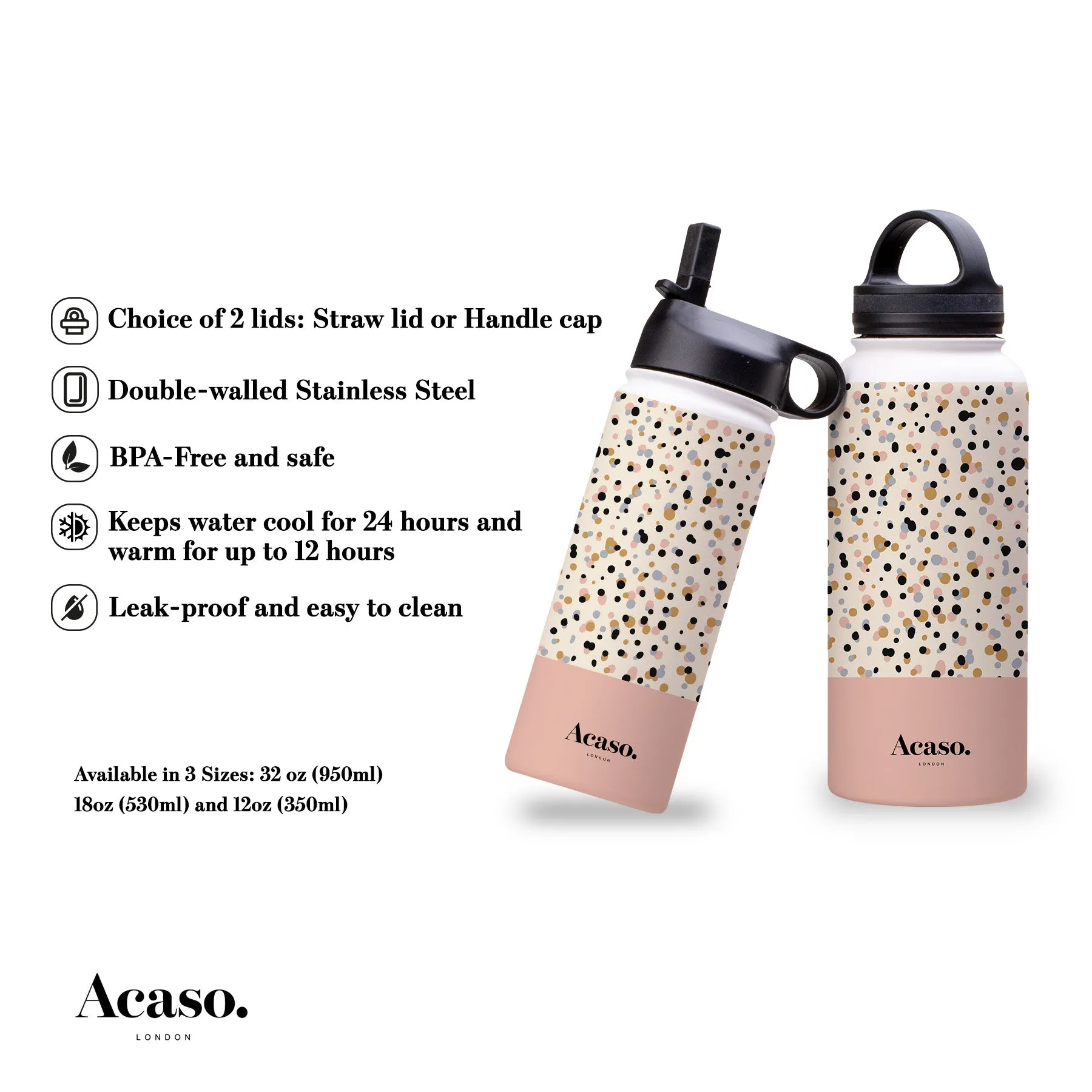 LIZ DOTS Steel Water Bottle