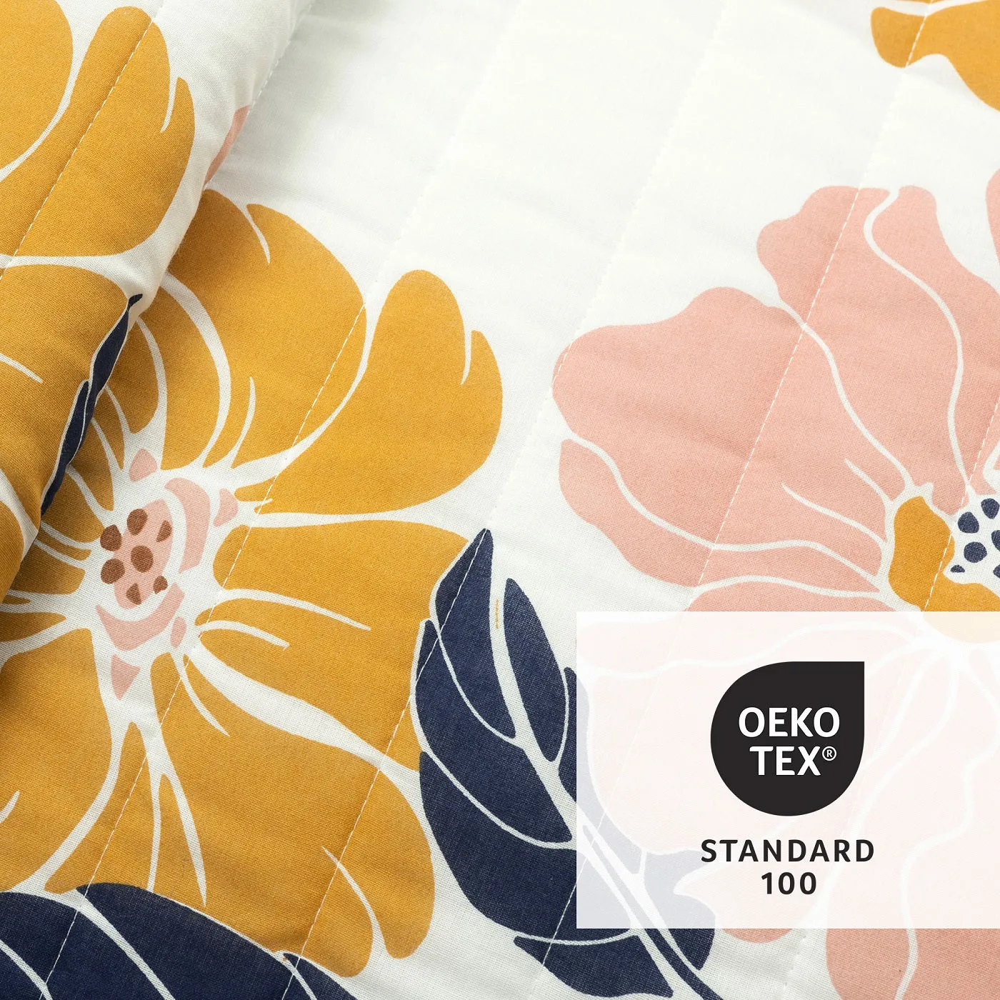 Lucia Abstract Floral Cotton Quilt Set