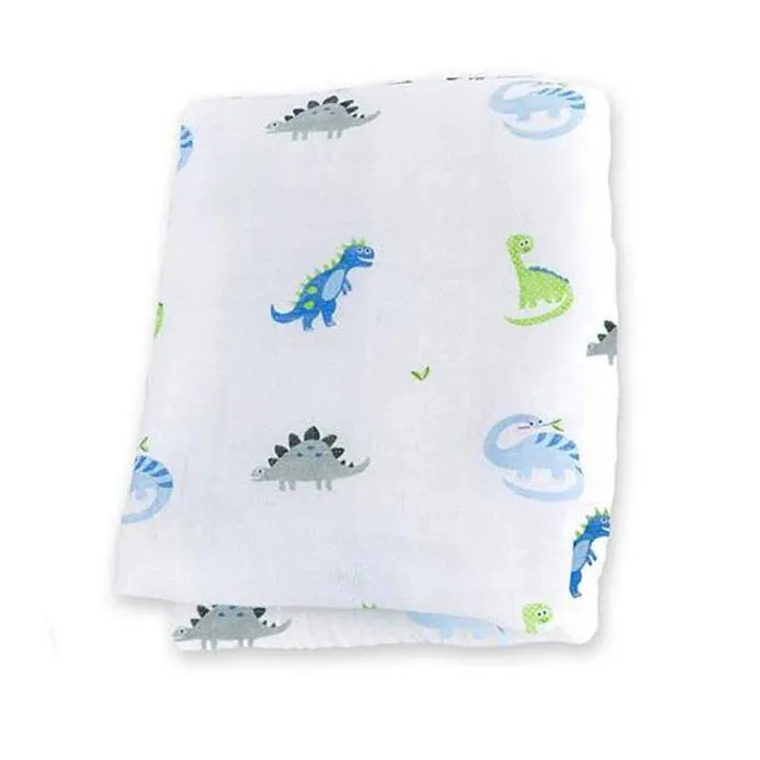 Lulujo Muslin Swaddle Blanket Dinosaur