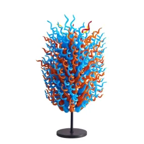 Luxury Big Standing Sculpture LED Glass Floor Light Orange Blue Creative Art Glass Floor Lamp for Home Hotel Garden