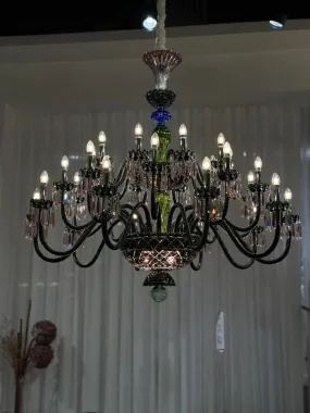 Luxury Empire Colorful Crystal Chandelier for Living Room/Bedroom/Entryway/Hotel/Restaurant