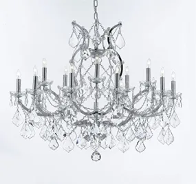 Maria Theresa Chandelier Lighting Crystal Chandeliers H28 "X W37" Chrome Finish Great For The Dining Room Living Room Family Room Entryway / Foyer - J10-B62/Chrome/26050/15 1