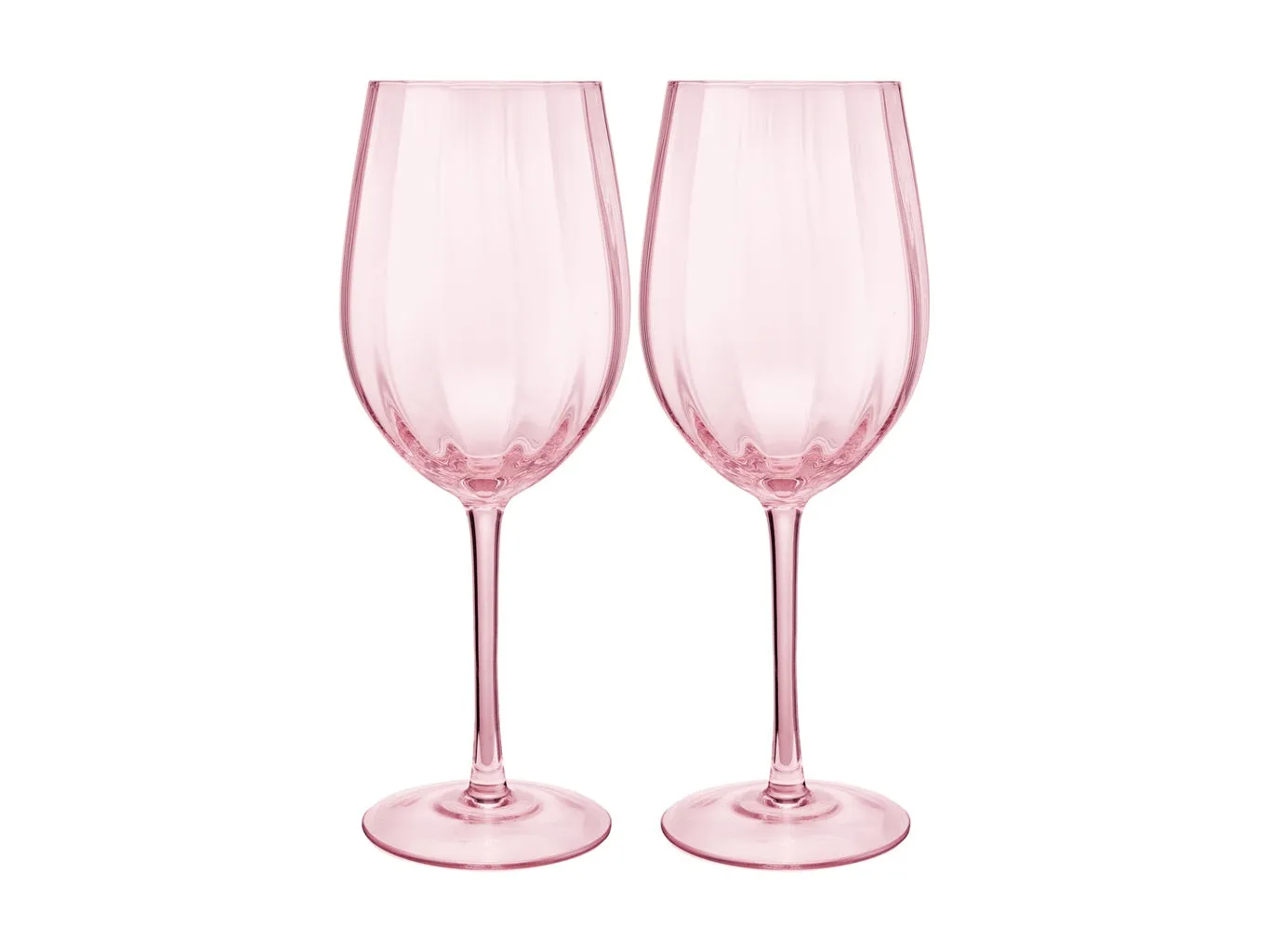 Maxwell & Williams Wicked Pink Goes Good With Green Ribbed Wine Glass Glinda Set of 2 Gift