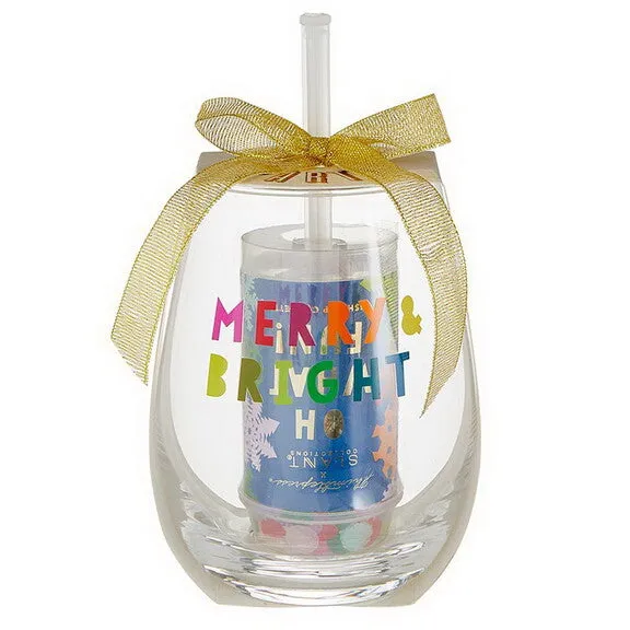 Merry & Bright Wine Glass & Popper Set