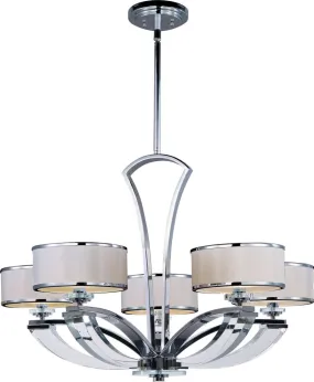 Metro 34" 5 Light Single-Tier Chandelier in Polished Chrome