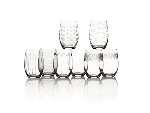 Mikasa Cheers Stemless Wine Glass, 17-Ounce, Set of 8