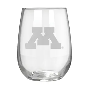 Minnesota Golden Gophers 17 oz. Stemless Wine Glass