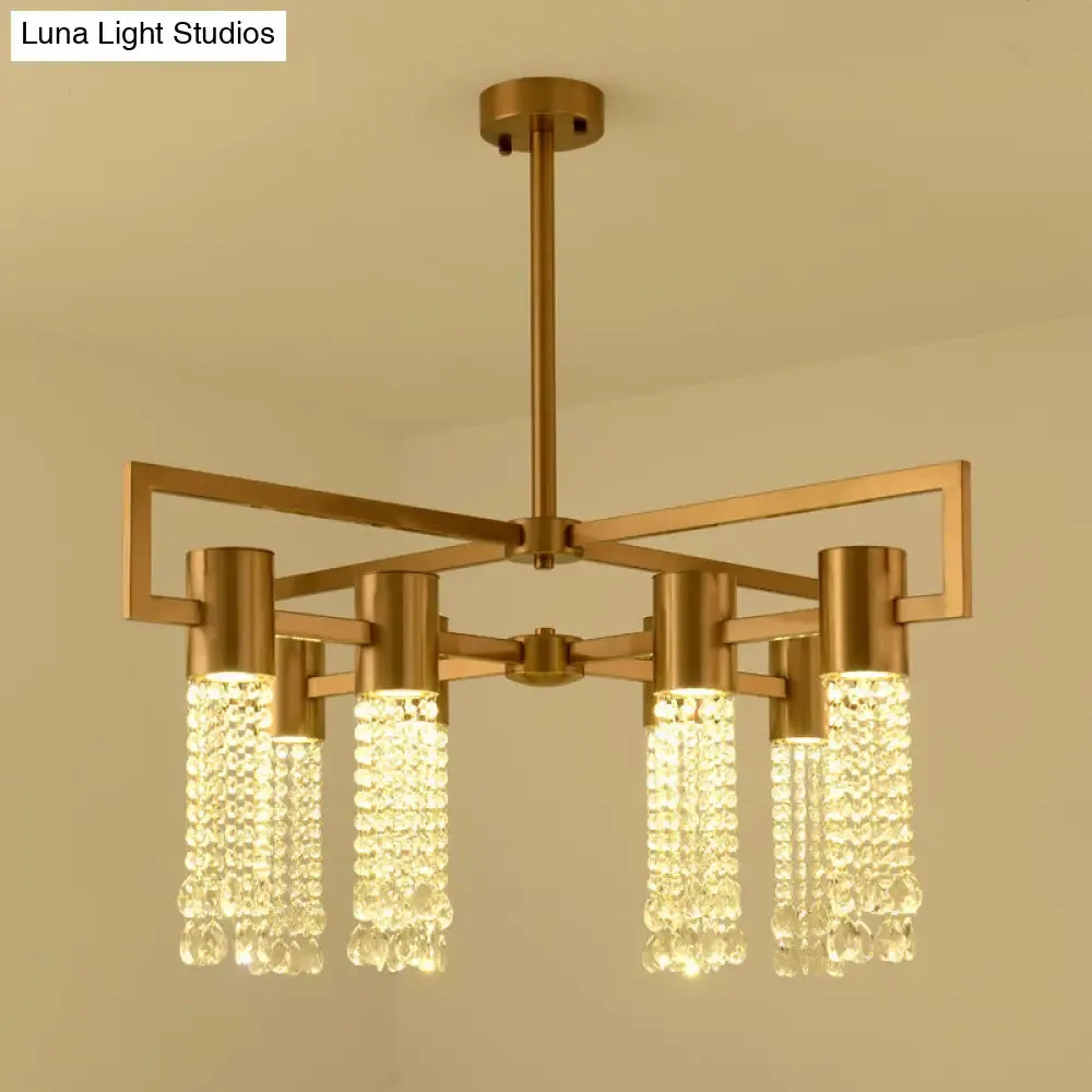 Modern 8/10 Bulb LED Gold Crystal Pendant Chandelier for Bedroom