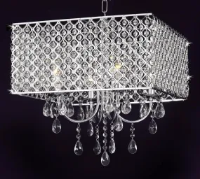 Modern Contemporary Chrome / Crystal 4-light Square Ceiling Chandelier Chandeliers Lighting - G7-2129/4