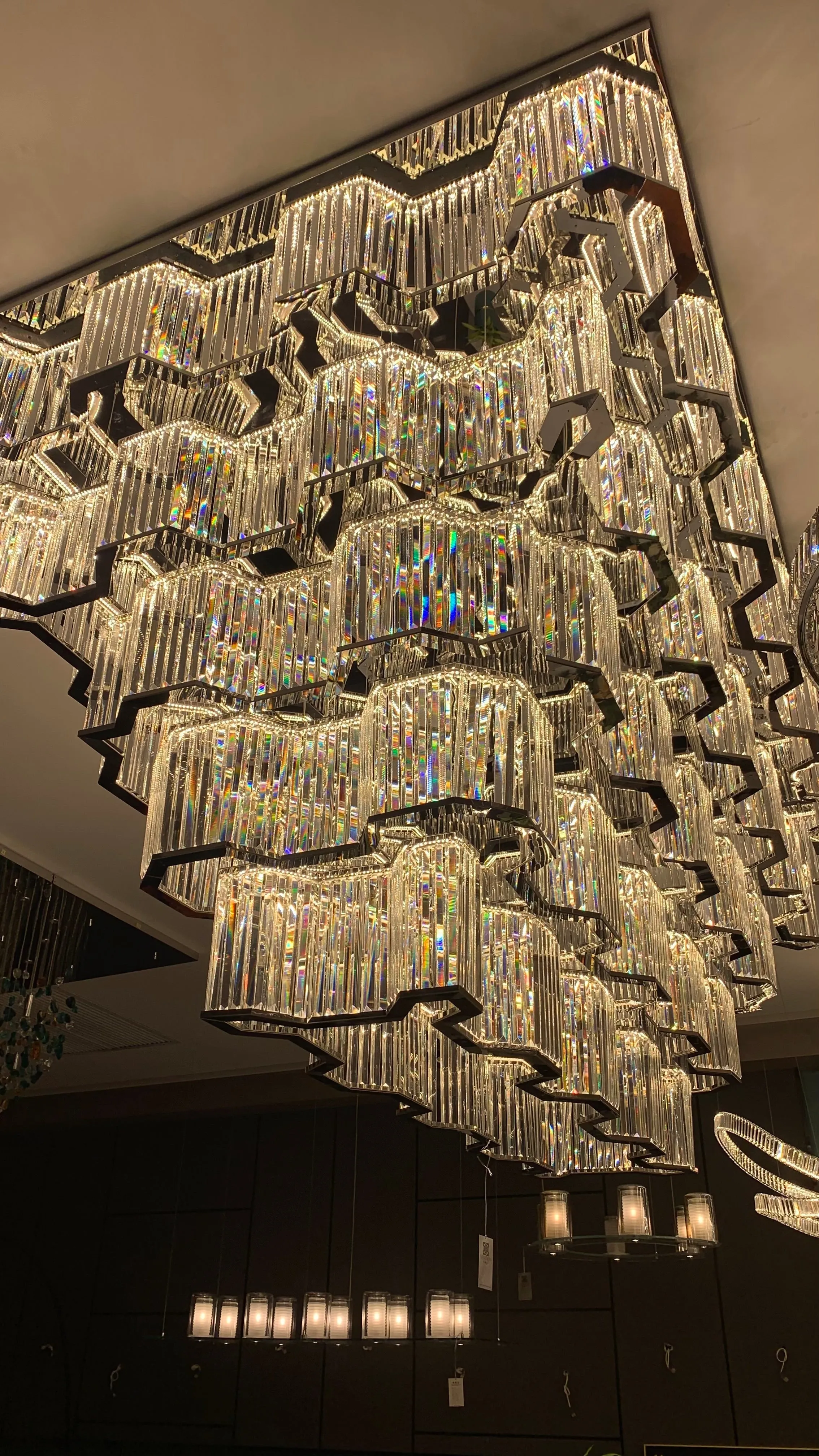 Modern Flush Mount Light Fixture/Chandelier in Chrome Finish For Hallway/ Hotel Lobby/Dining Room