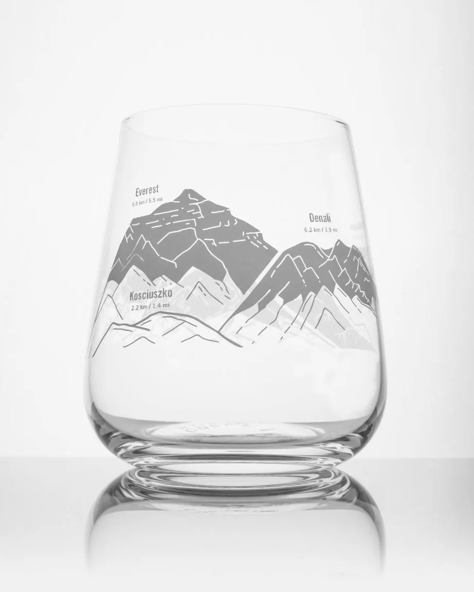 Mountain Peaks of the World Wine Glass