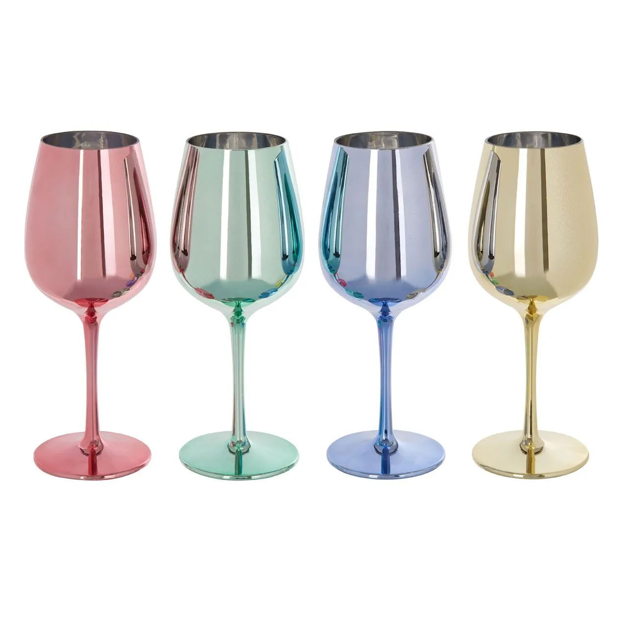 Multi Colour Assorted Wine Glasses (Set of 4)