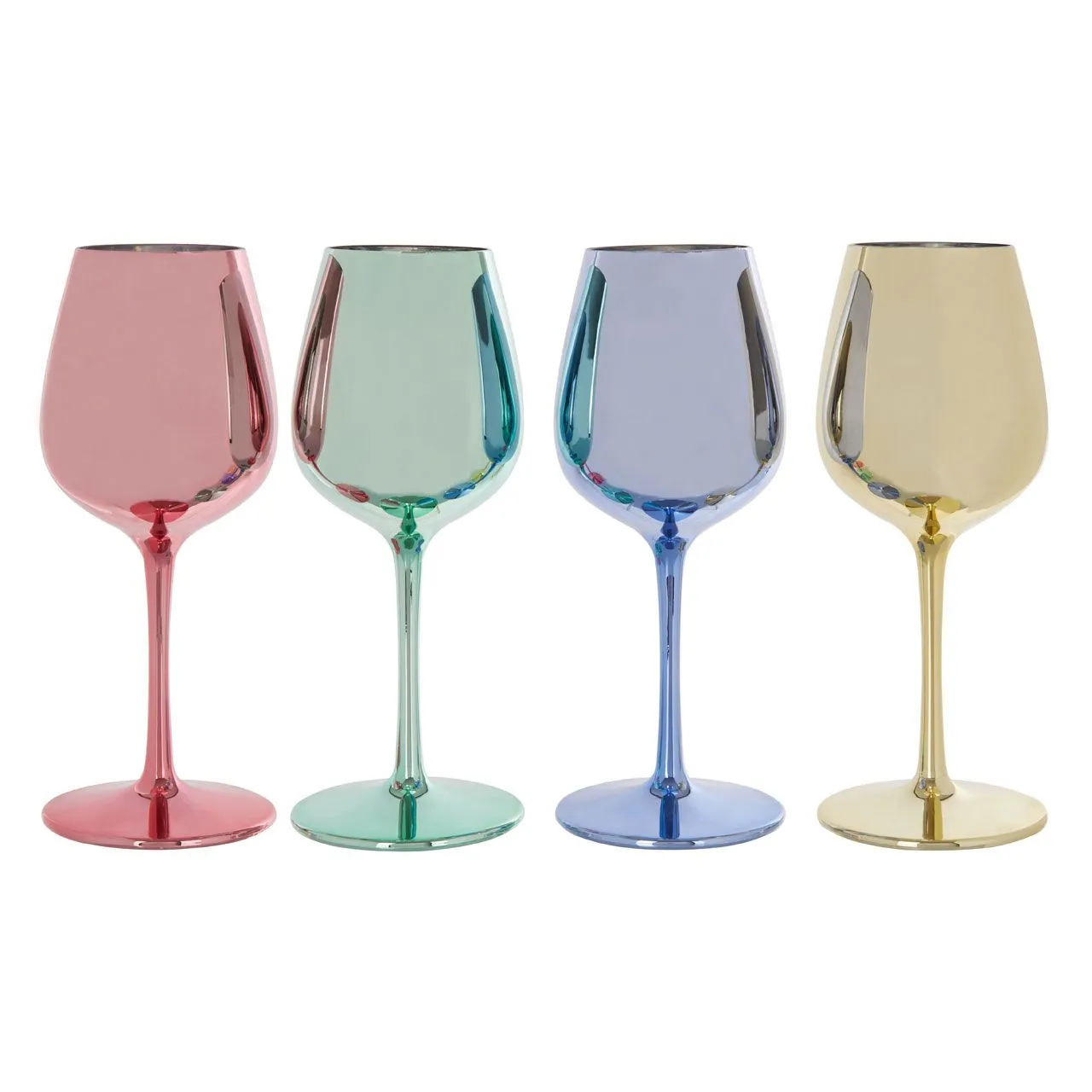 Multi Colour Assorted Wine Glasses (Set of 4)