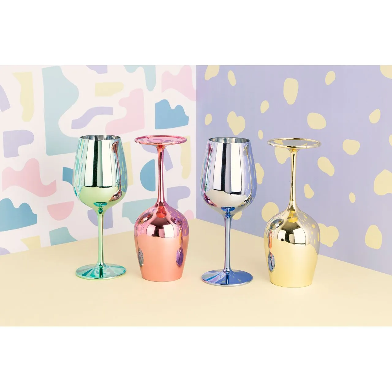 Multi Colour Assorted Wine Glasses (Set of 4)