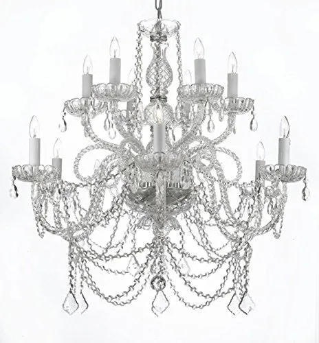 Murano Venetian Style All-Crystal Chandelier - A46-Silver/4/385/6 6