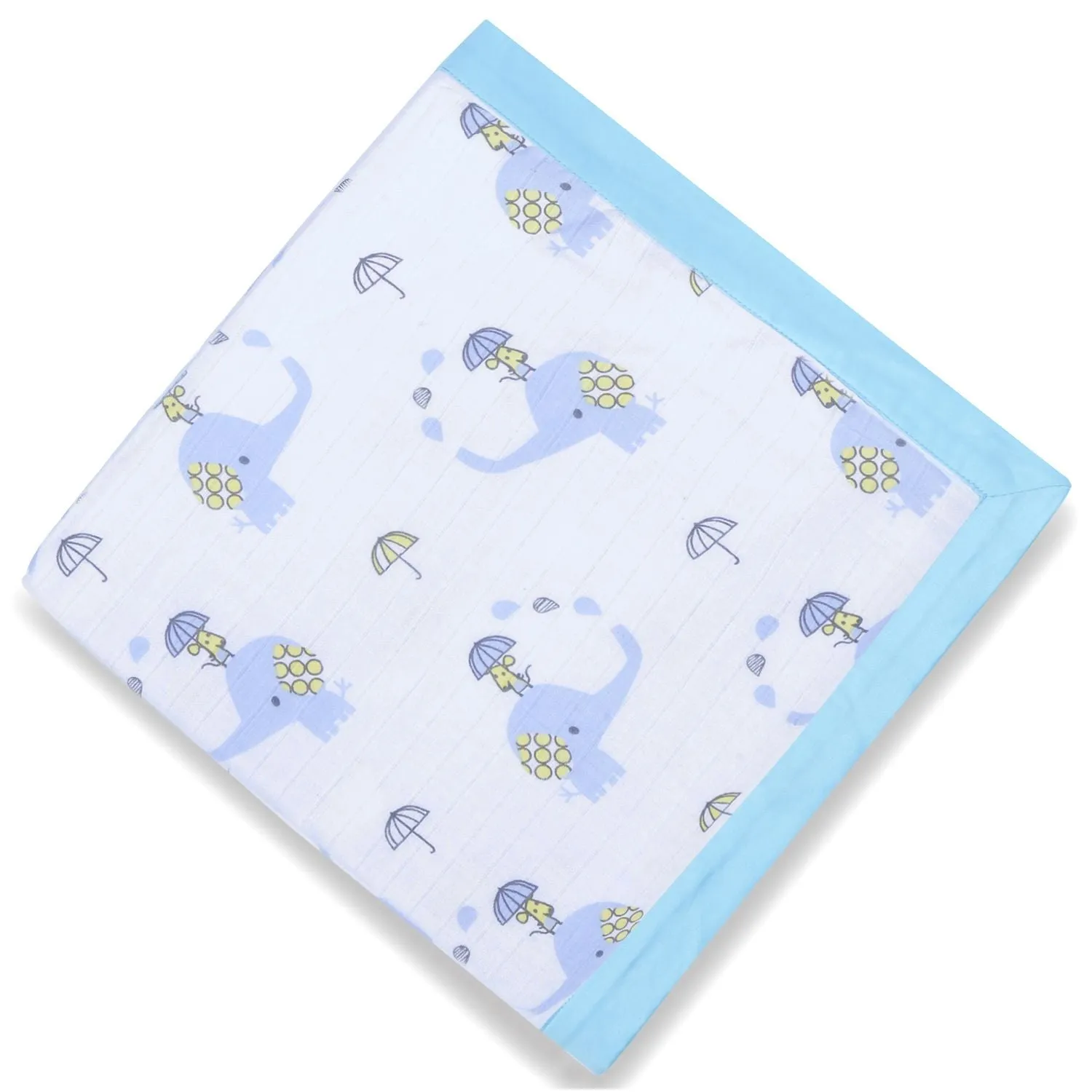 Muslin Blanket - 6 Layered - Cloud/Elephant Print