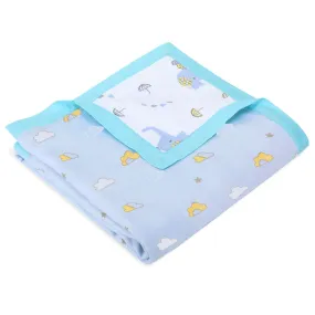 Muslin Blanket - 6 Layered - Cloud/Elephant Print