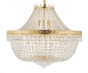 Nail Salon French Empire Crystal Chandelier Lighting - Great for The Dining Room, Foyer, Entryway, Family Room, Bedroom, Living Room and More! H 30" W 36" - G93-H30/CG/4199/25