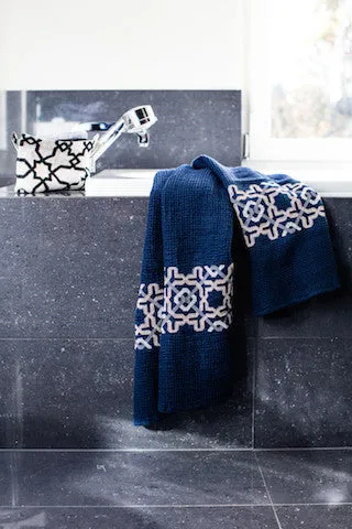 NAVY WAFFLE LINEN TOWEL ALHAMBRA