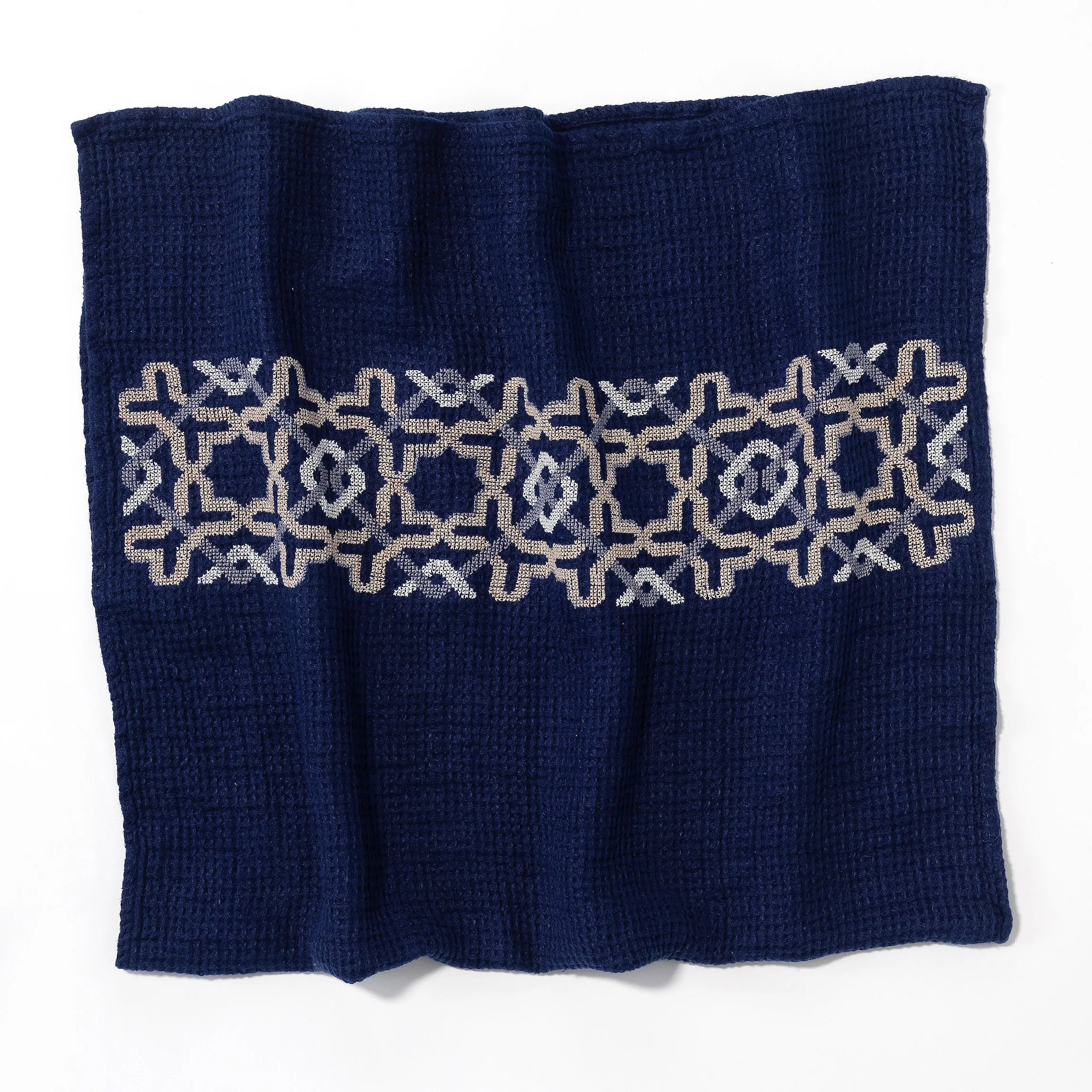 NAVY WAFFLE LINEN TOWEL ALHAMBRA