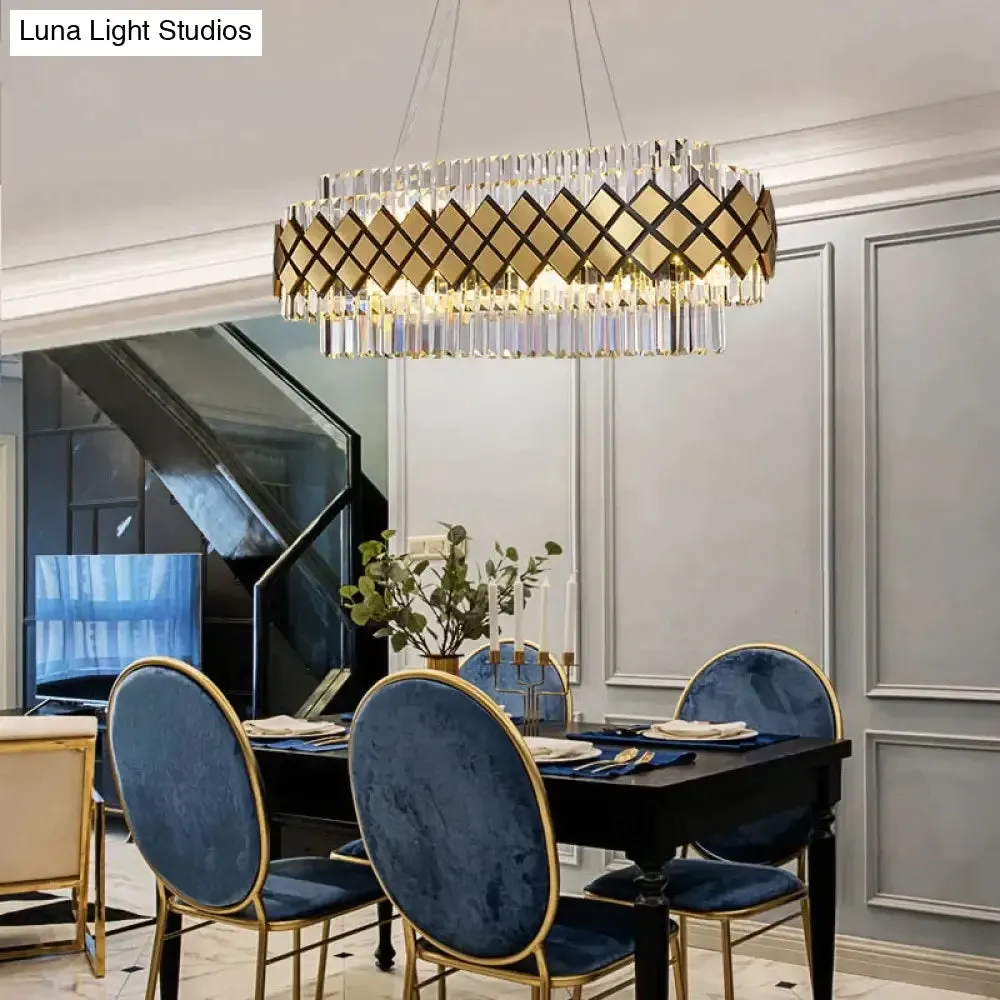 Neva 2 - Designer Alloy and Crystal LED Chandelier For Dinning Room Living room