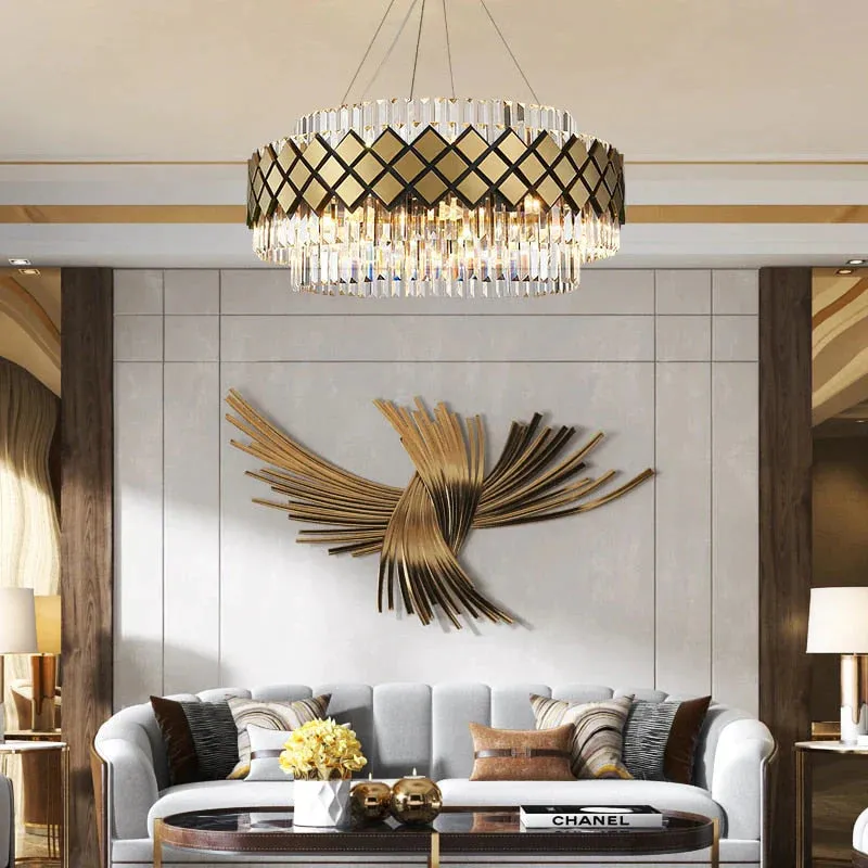 Neva 2 - Designer Alloy and Crystal LED Chandelier For Dinning Room Living room