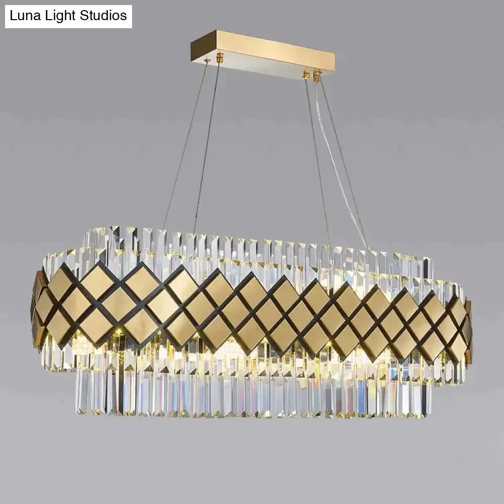 Neva 2 - Designer Alloy and Crystal LED Chandelier For Dinning Room Living room