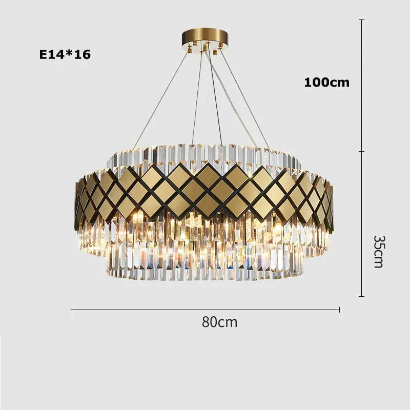 Neva 2 - Designer Alloy and Crystal LED Chandelier For Dinning Room Living room