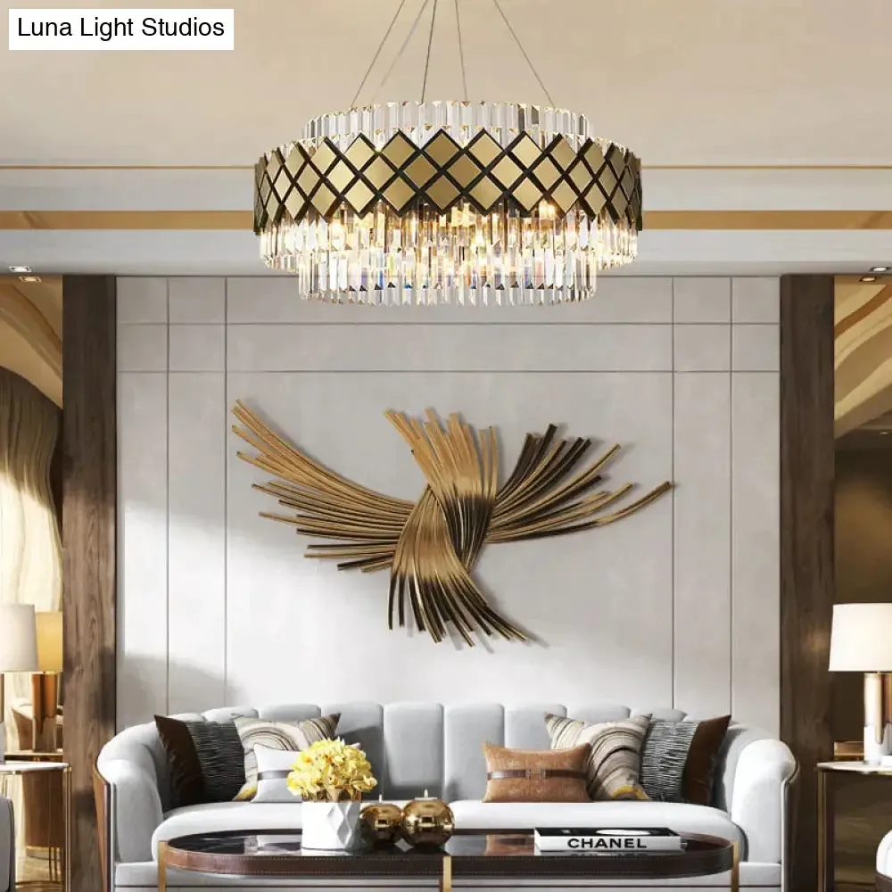 Neva 2 - Designer Alloy and Crystal LED Chandelier For Dinning Room Living room