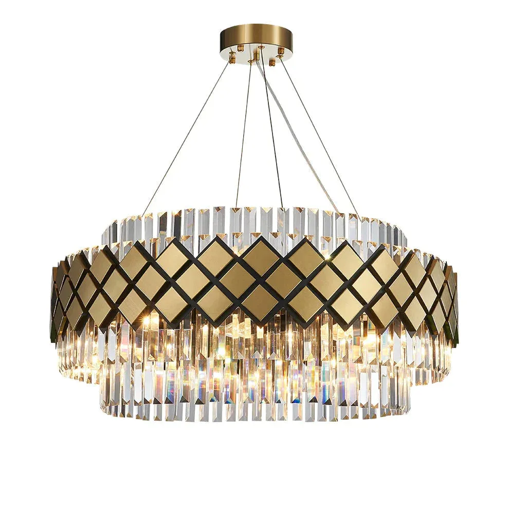 Neva 2 - Designer Alloy and Crystal LED Chandelier For Dinning Room Living room