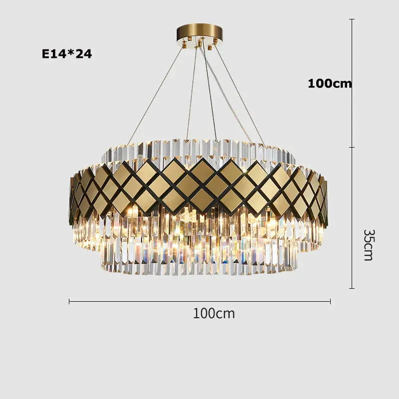 Neva 2 - Designer Alloy and Crystal LED Chandelier For Dinning Room Living room