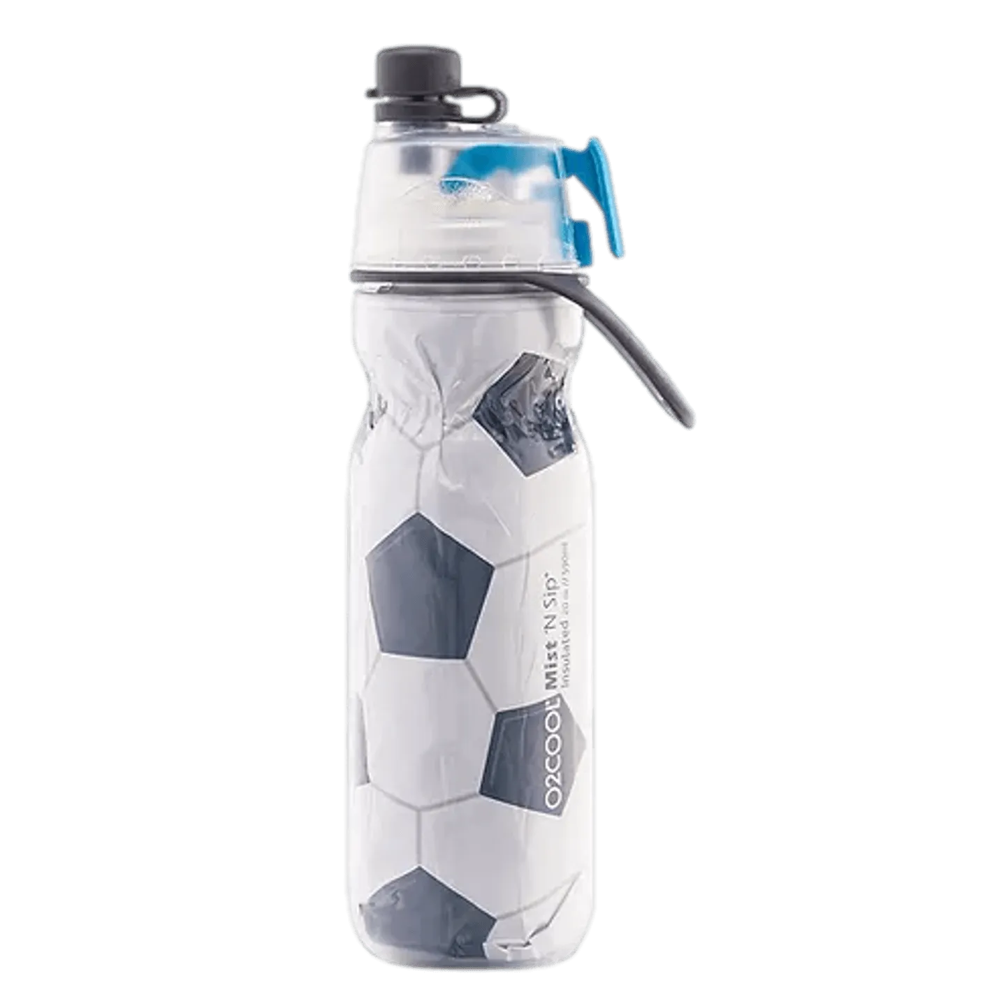 O2Cool Mist ‘N Sip Insulated Arctic Squeeze 20Oz Soccer Ball Water Bottle