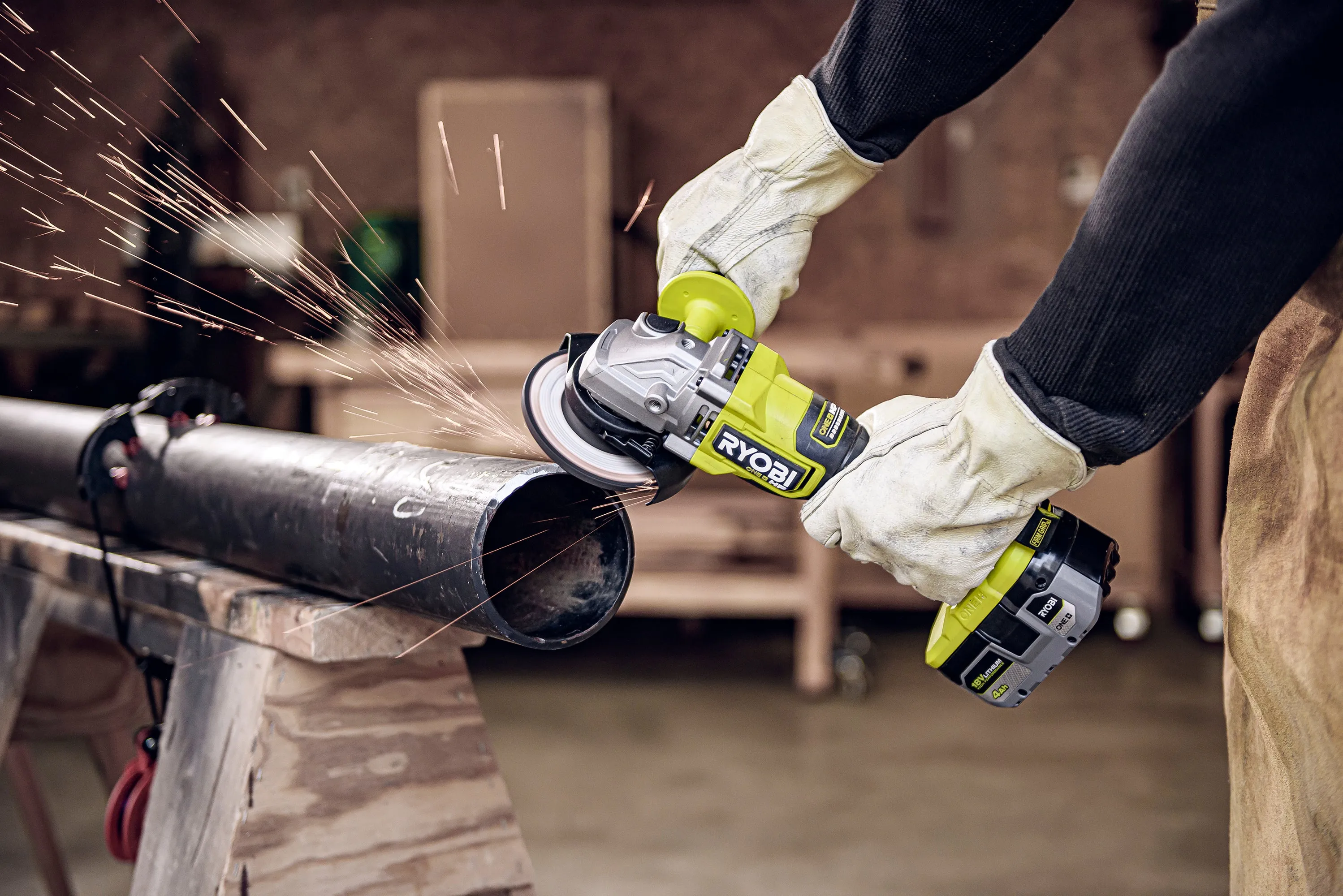 Open Box -  RYOBI ONE  HP 18V Brushless Cordless 4-1/2 in. Angle Grinder (Tool Only)