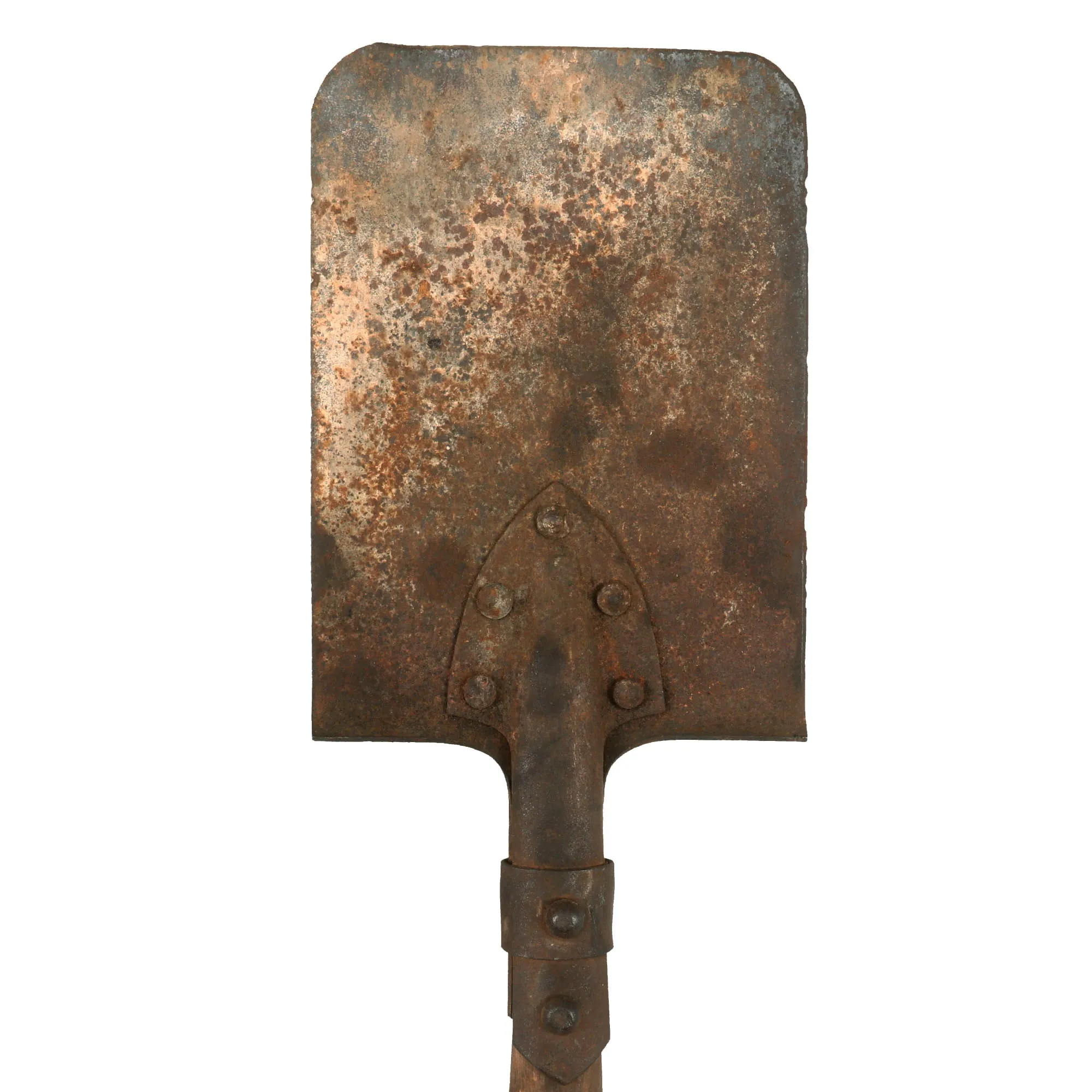 Original German WWII Square Head Entrenching Tool With Preßstoff Carrier by Cottbusser Lederwarenwerk Curt Vogel dated 1943 - Schanzzeug