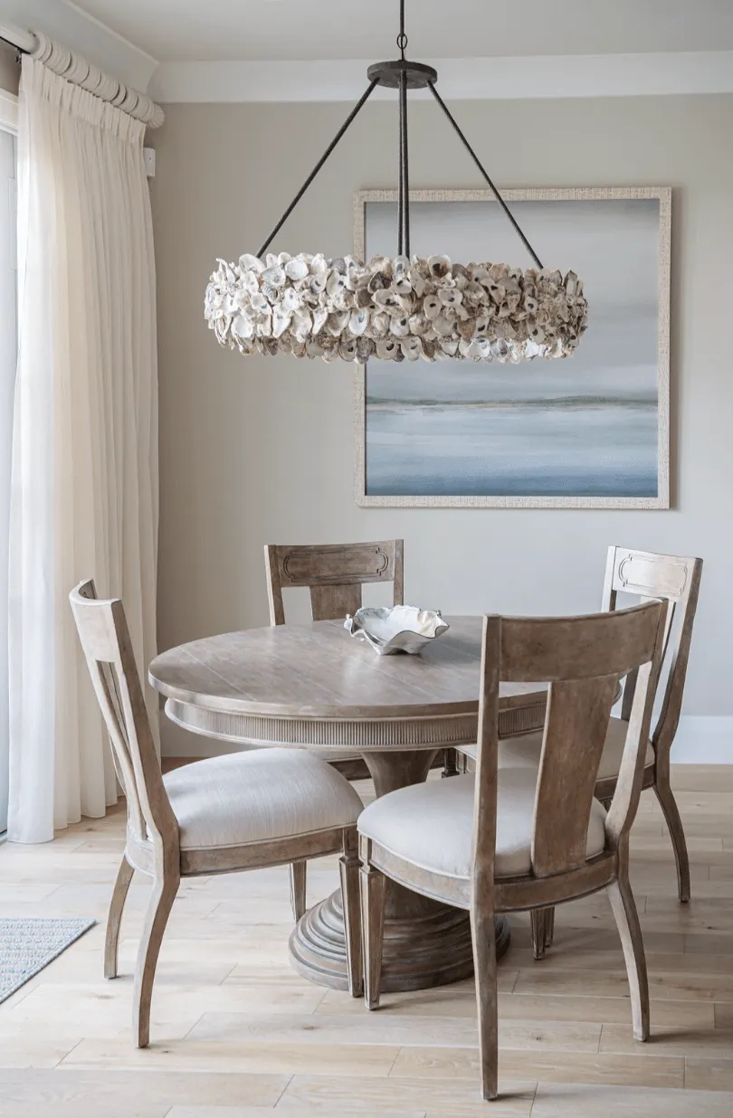 Oyster Shell Round Halo Chandelier