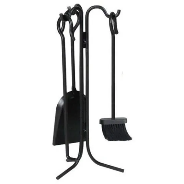 Panacea™ 15041 Steel Fireplace Tool Set, 4-Piece, Black, 18"