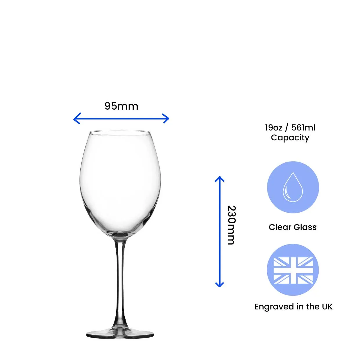 Personalised Engraved Mega Pint Wine Glass, Novelty Gift Modern Design