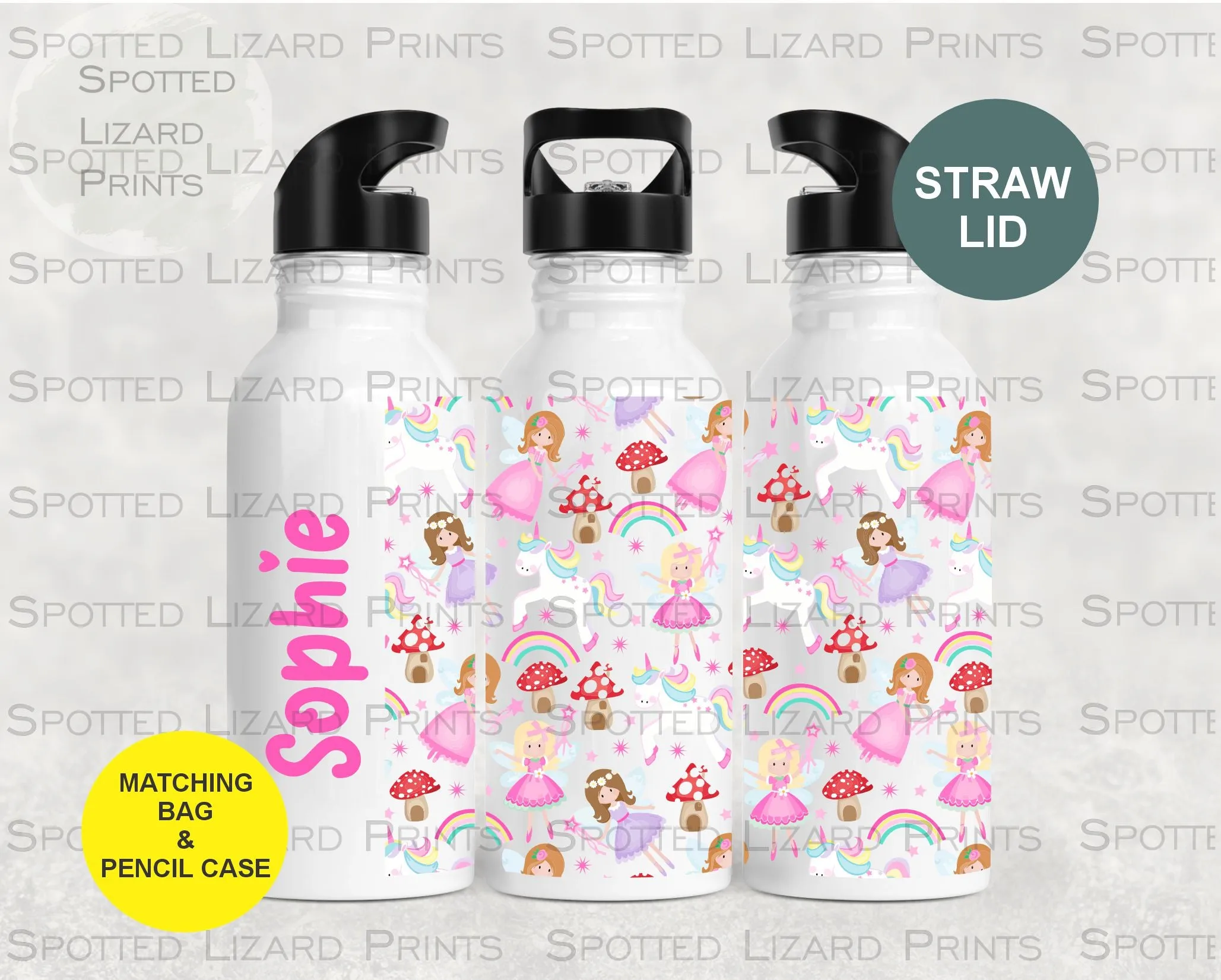 Personalised Fairy and Unicorn Kids Water Bottle l back to school drinks bottle