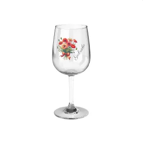 Personalised Floral Bouquet Wine Glass, Stemless Wine Glass, Whiskey Glass, Rocks Glass