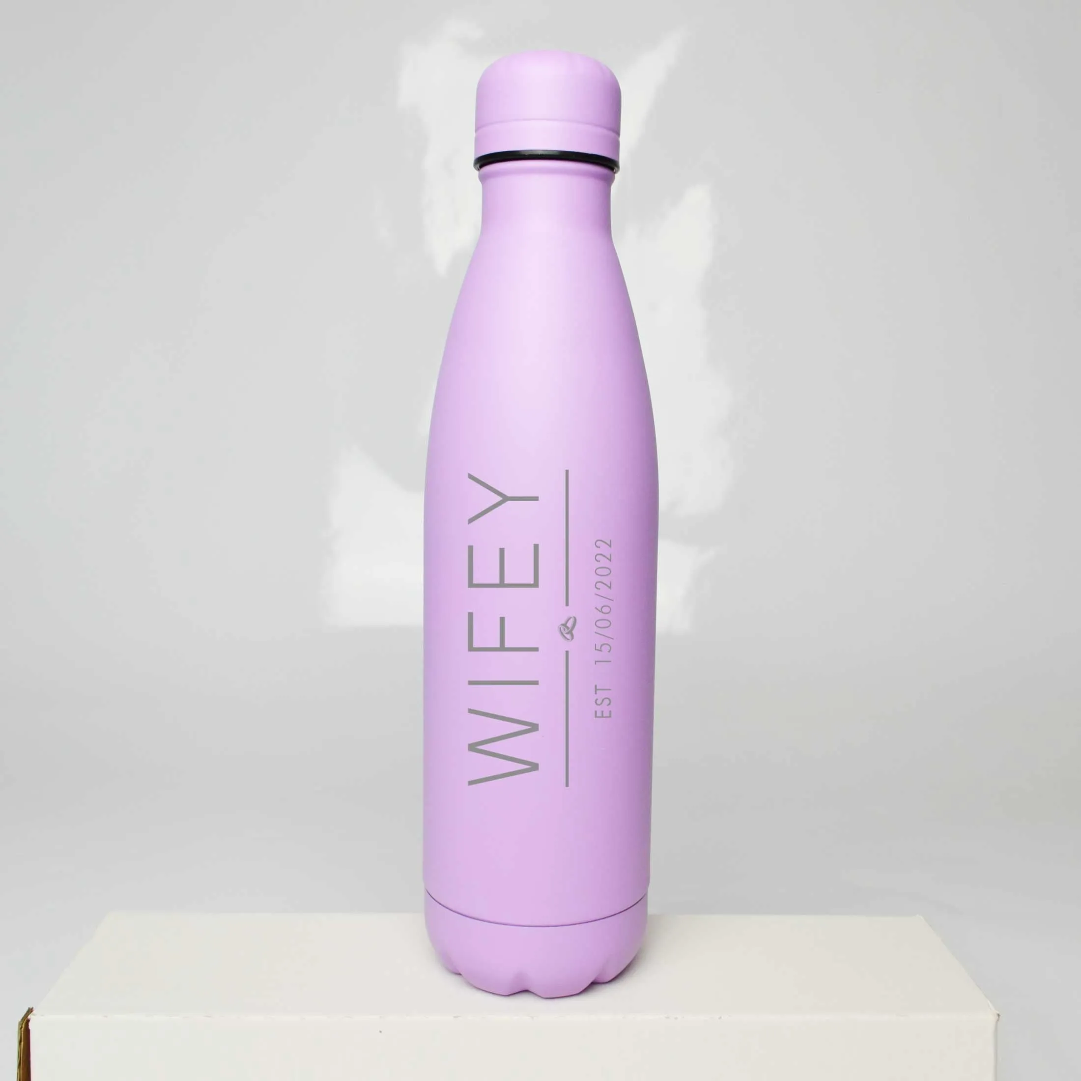 Personalised Hubby Wifey Thermos Water Bottle 500ml