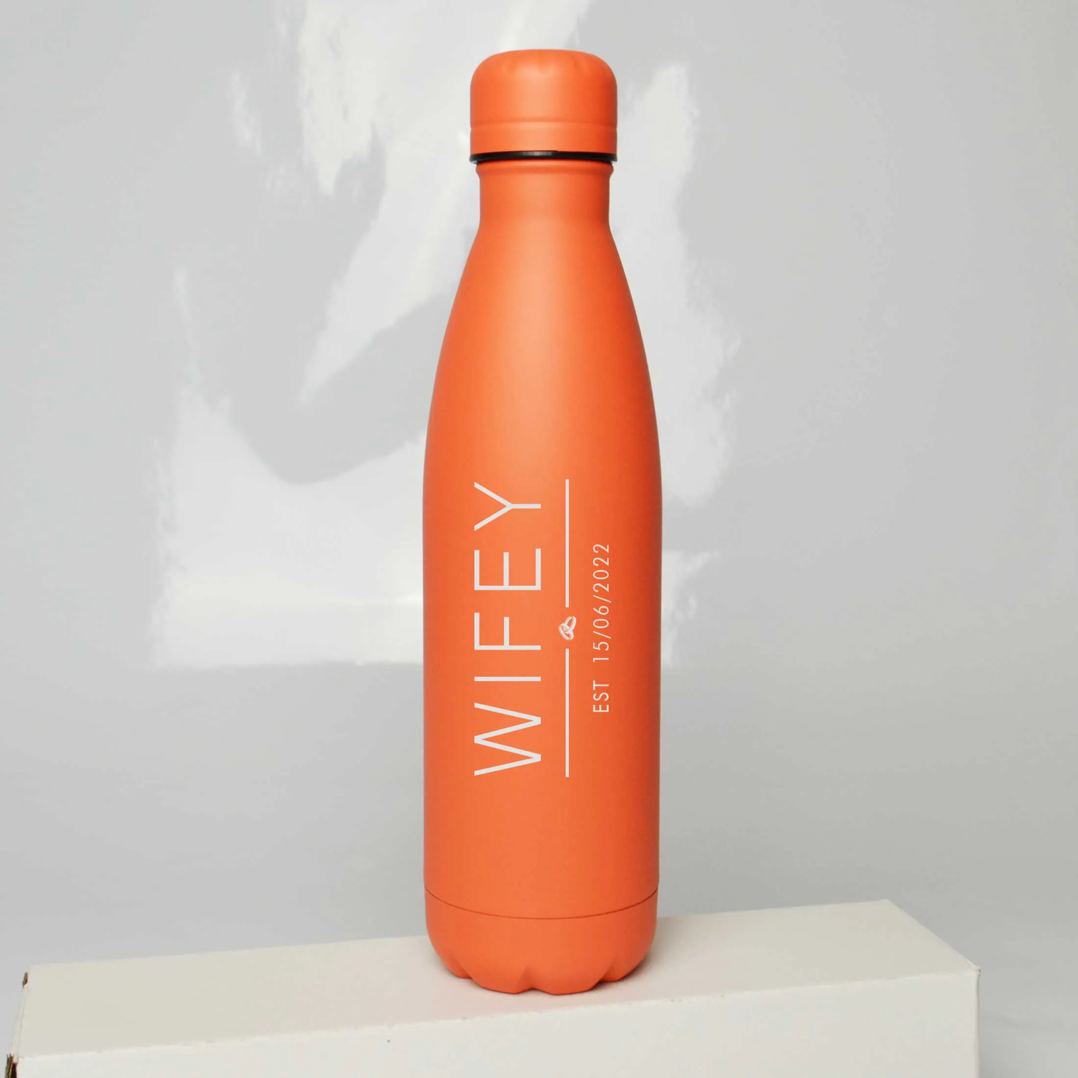 Personalised Hubby Wifey Thermos Water Bottle 500ml