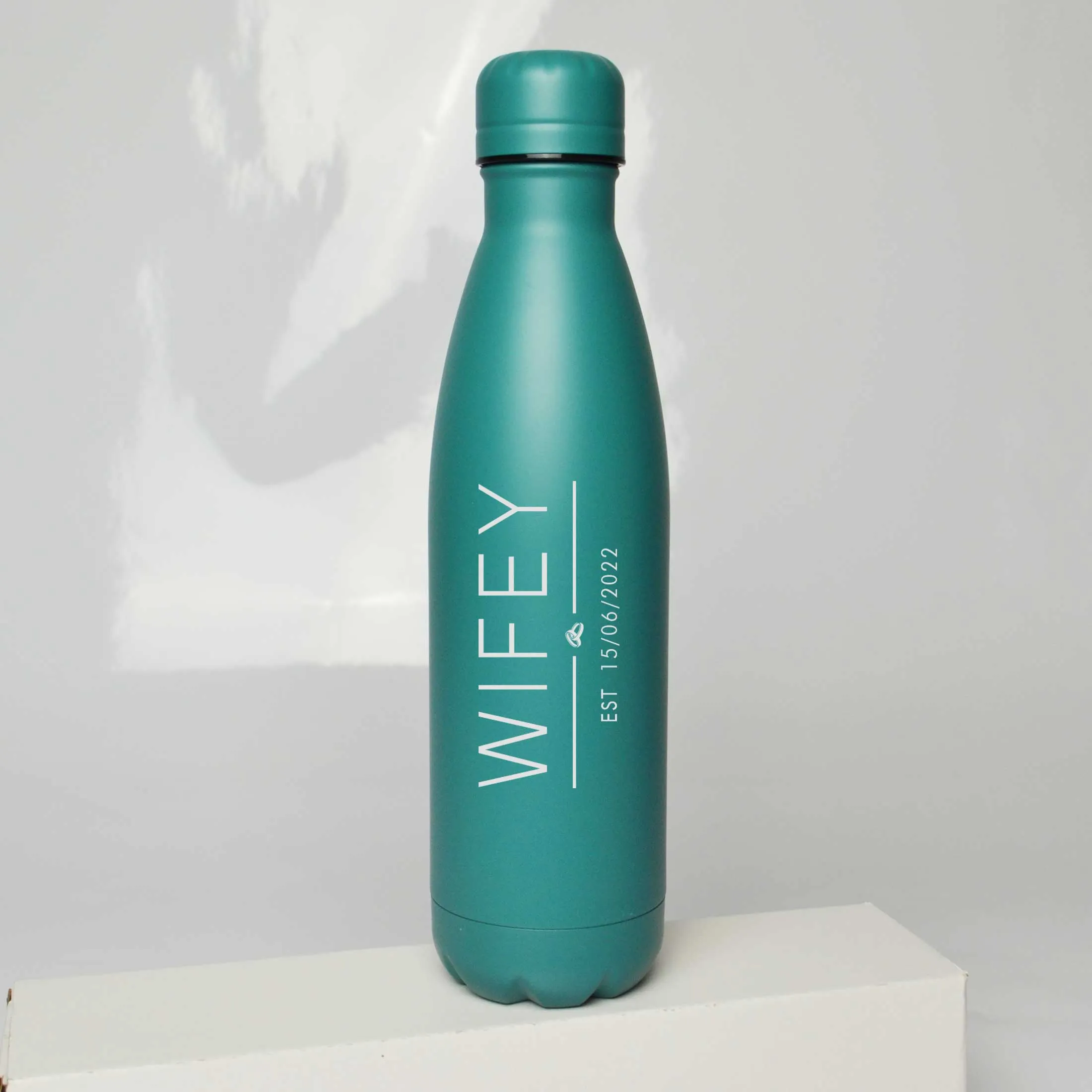 Personalised Hubby Wifey Thermos Water Bottle 500ml