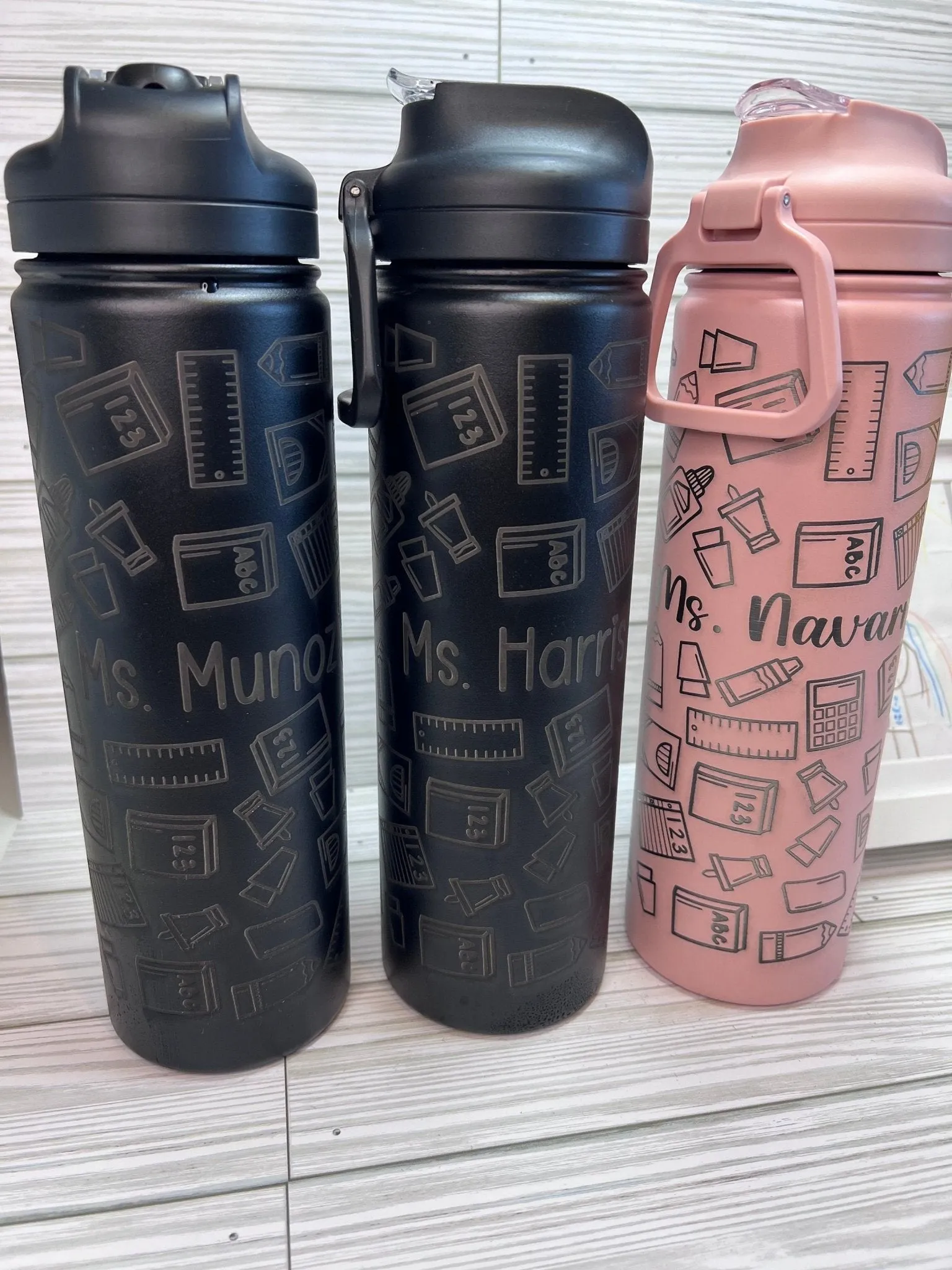 Personalized Insulated Stainless Steel Water Bottle with Flip-Top Lid - Teacher Water Bottle - Teacher's Gift - School Supplies